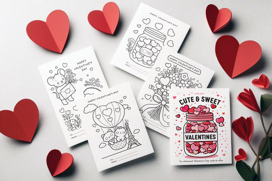 Cute and Sweet Valentine's Day coloring cards collection Volume 2
