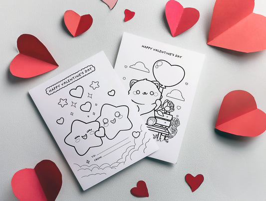 Cute and Sweet Valentine's Day coloring cards collection Volume 1
