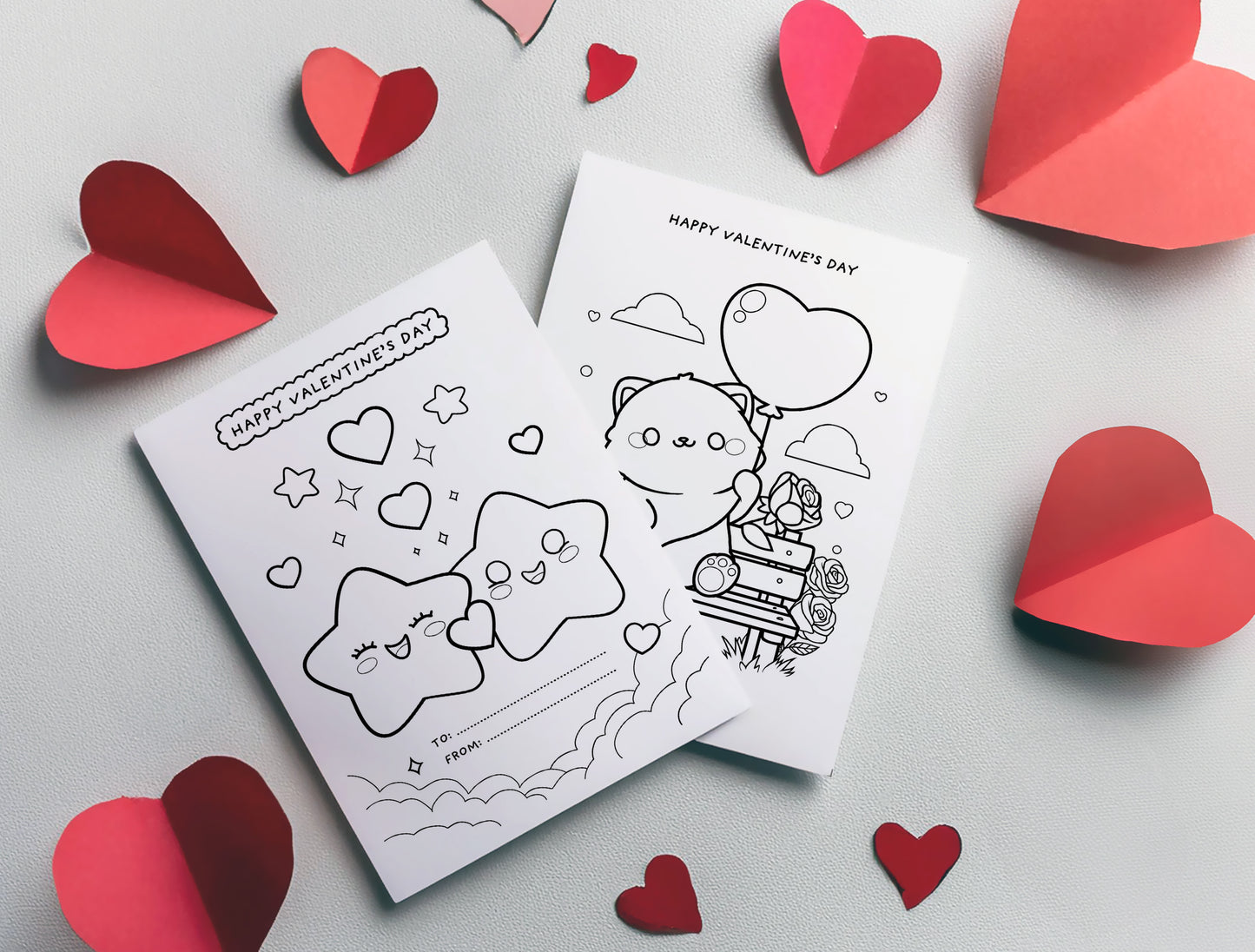 Cute and Sweet Valentine's Day coloring cards collection Volume 2